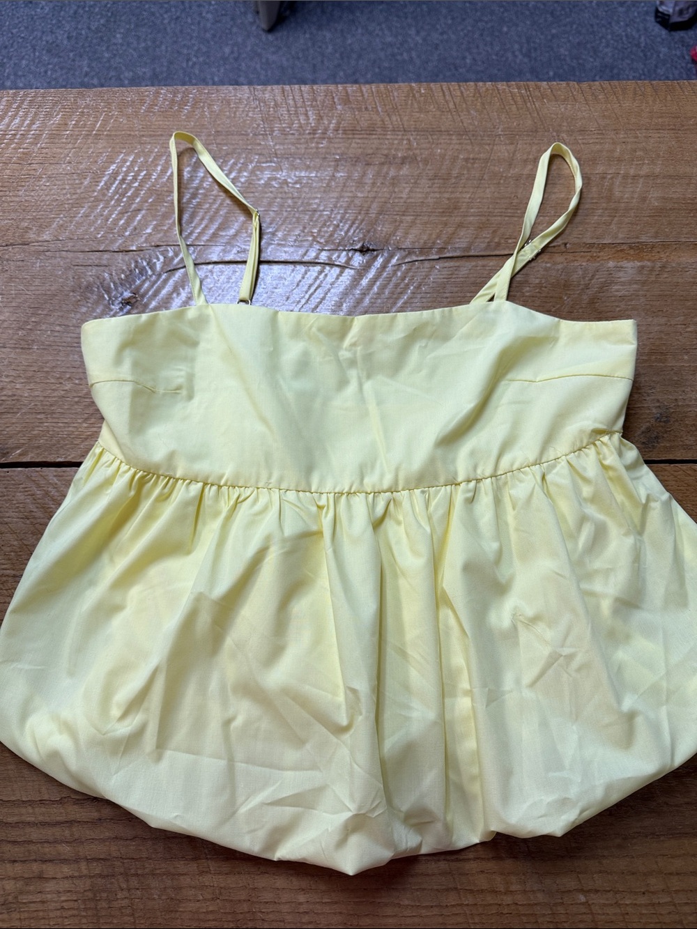 Pink Lily Pale Yellow Spaghetti Strap Tank Top